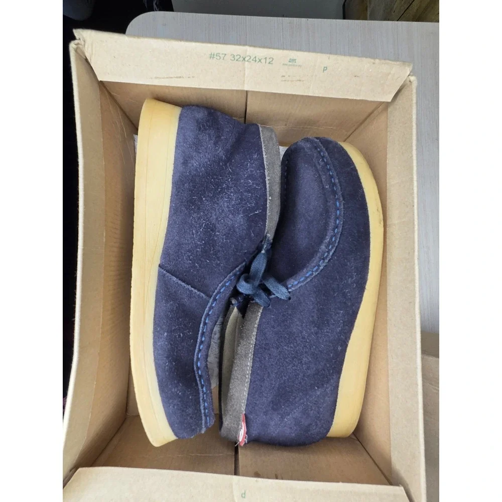 Clarks Stinson Hi Blue Suede Mens Chukka Moccasin Boots 261165047085 Size 9.5 M